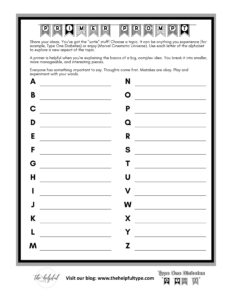 Type One Diabetes A-Z Handouts MASL Primer Prompt